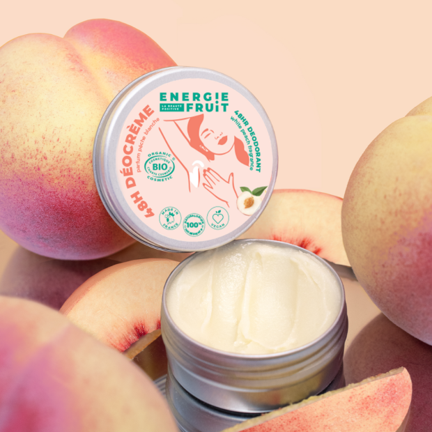 Energie Fruit Déocrème 48H parfum pêche blanche Bio, 45 g | Parashop.com