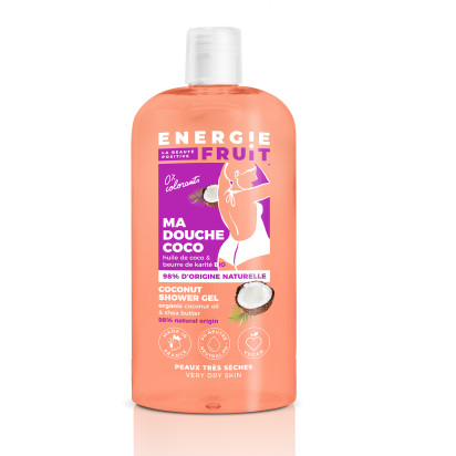 Energie Fruit Gel douche nourrissant coco et beurre de karité bio 98%, 500ml | Parashop.com