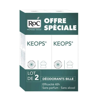 RoC Keops Déodorant Roll On 48h Lot de 2 x 30ml | Parashop.com