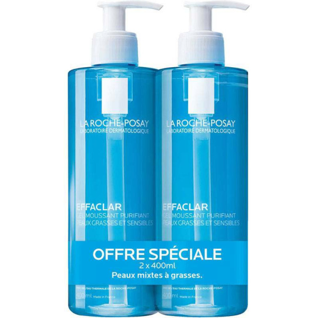 EFFACLAR Gel moussant purifiant, 2x400ml La Roche-Posay - Parashop