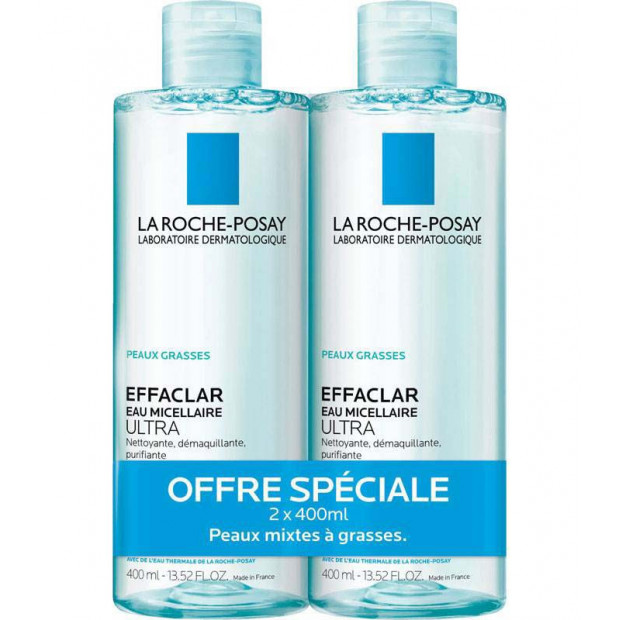 EFFACLAR Eau micellaire purifiante. Lot 2x400ml La Roche-Posay - Parashop