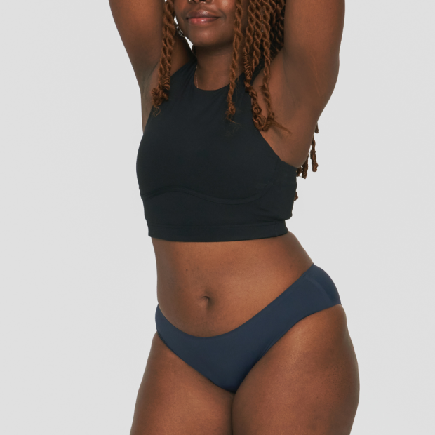 Culotte Menstruelle Sans Couture Flux Moyen Bleu Marine Xs