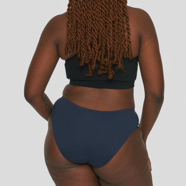 Culotte Menstruelle Sans Couture Flux Moyen Bleu Marine Xs