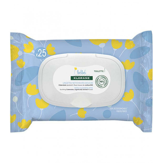 BEBE Lingettes visage et mains. Sachet 25 Klorane - Parashop