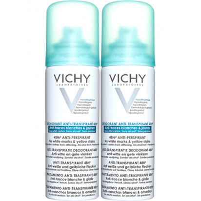 Déodorant anti-trace + anti-transpirant 48h, Lot de 2 Aérosols 125ml Vichy - Parashop