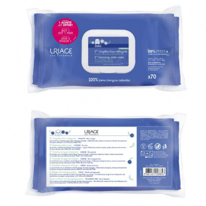 BEBE 1ère eau lingettes, 2x70 unités Uriage - Parashop