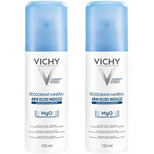 Déodorant Minéral 48H. Lot de 2 Aérosols 125ml Vichy - Parashop