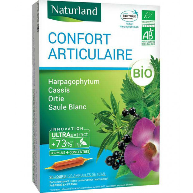Confort articulaire Bio, 20 ampoules Naturland - Parashop