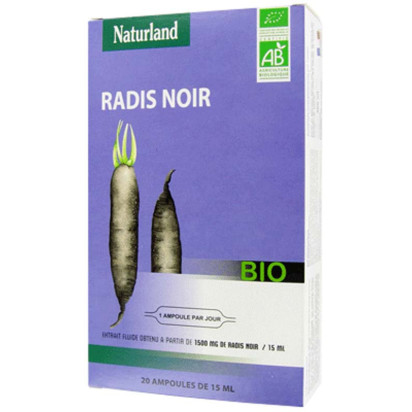 Extrait Fluide Radis Noir. Boîte 20 Ampoules Naturland - Parashop