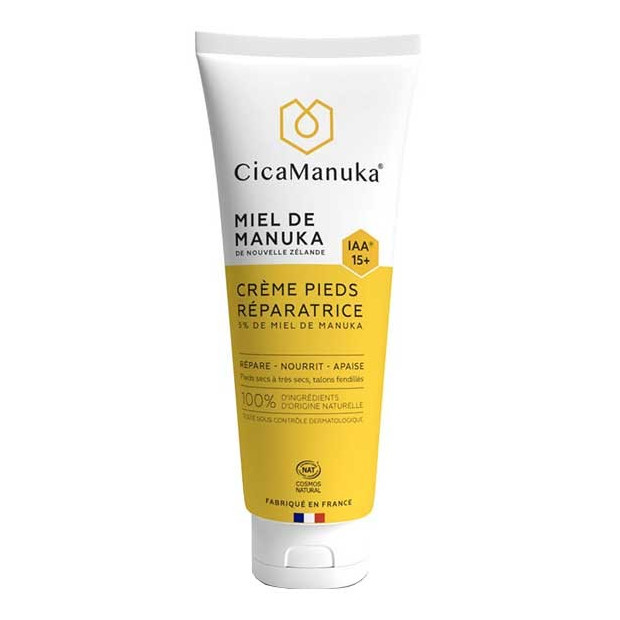 Crème pieds réparatrice bio au Miel de Manuka IAA 15+, 75ml Cicamanuka - Parashop