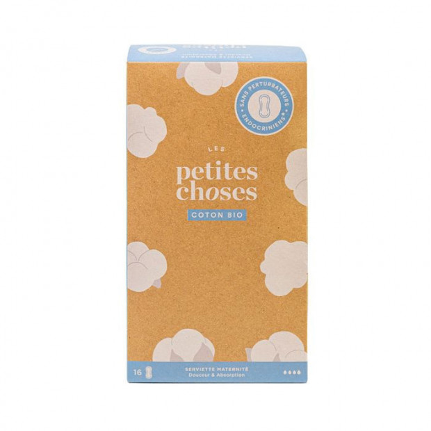 Serviettes Hygiéniques coton bio Maternité, boîte de 16 Les Petites Choses - Parashop