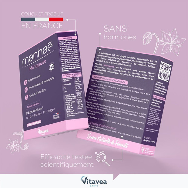 Manhaé, Féminité Et Ménopause Sans Hormones Sans Soja, 30 Caps