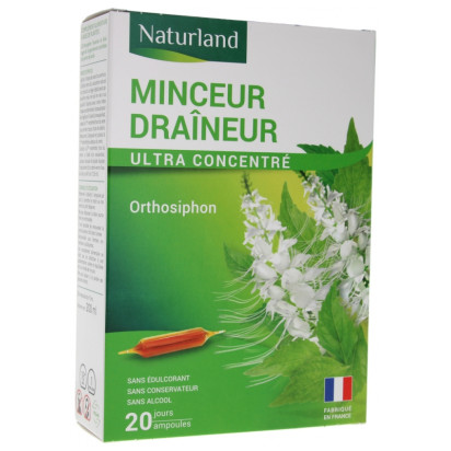 Naturland Minceur draineur Bio, 20 ampoules | Parashop.com