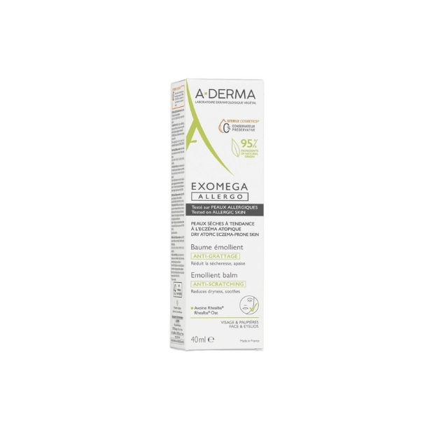 A-Derma EXOMEGA ALLERGO Baume Émollient Anti-Grattage, 40ml | Parashop.com