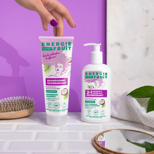 Shampoing sans sulfates cheveux bouclés coco & huile de karité bio, 250ml Energie Fruit - Parashop