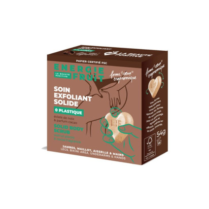 Energie Fruit Soin exfoliant solide 0 déchet éclat de noix & Huile d'amande douce, 54g | Parashop.com