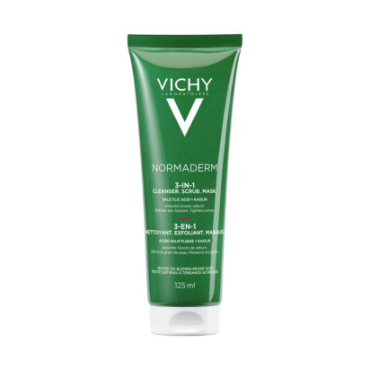 VICHY NORMADERM 3-en-1 Exfoliant + Nettoyant + Masque, 125ml | Parashop.com