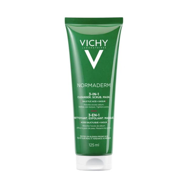 VICHY NORMADERM 3-en-1 Exfoliant + Nettoyant + Masque, 125ml | Parashop.com
