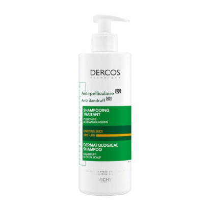 VICHY DERCOS Shampoing Traitant Anti-Pelliculaire DS Cheveux Secs, 390ml | Parashop.com