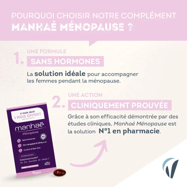 Menopause Sans Hormones 3 Mois + 1 OFFERT, 120 Capsules